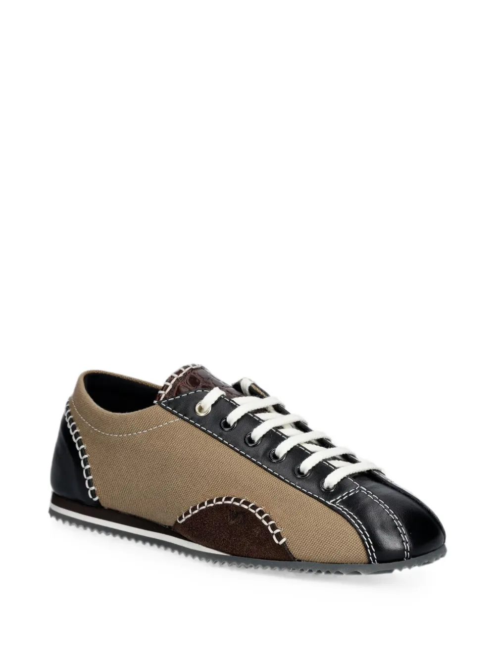 Wales Bonner Paris sneakers met contrasterende stiksels en leren vlakken Beige