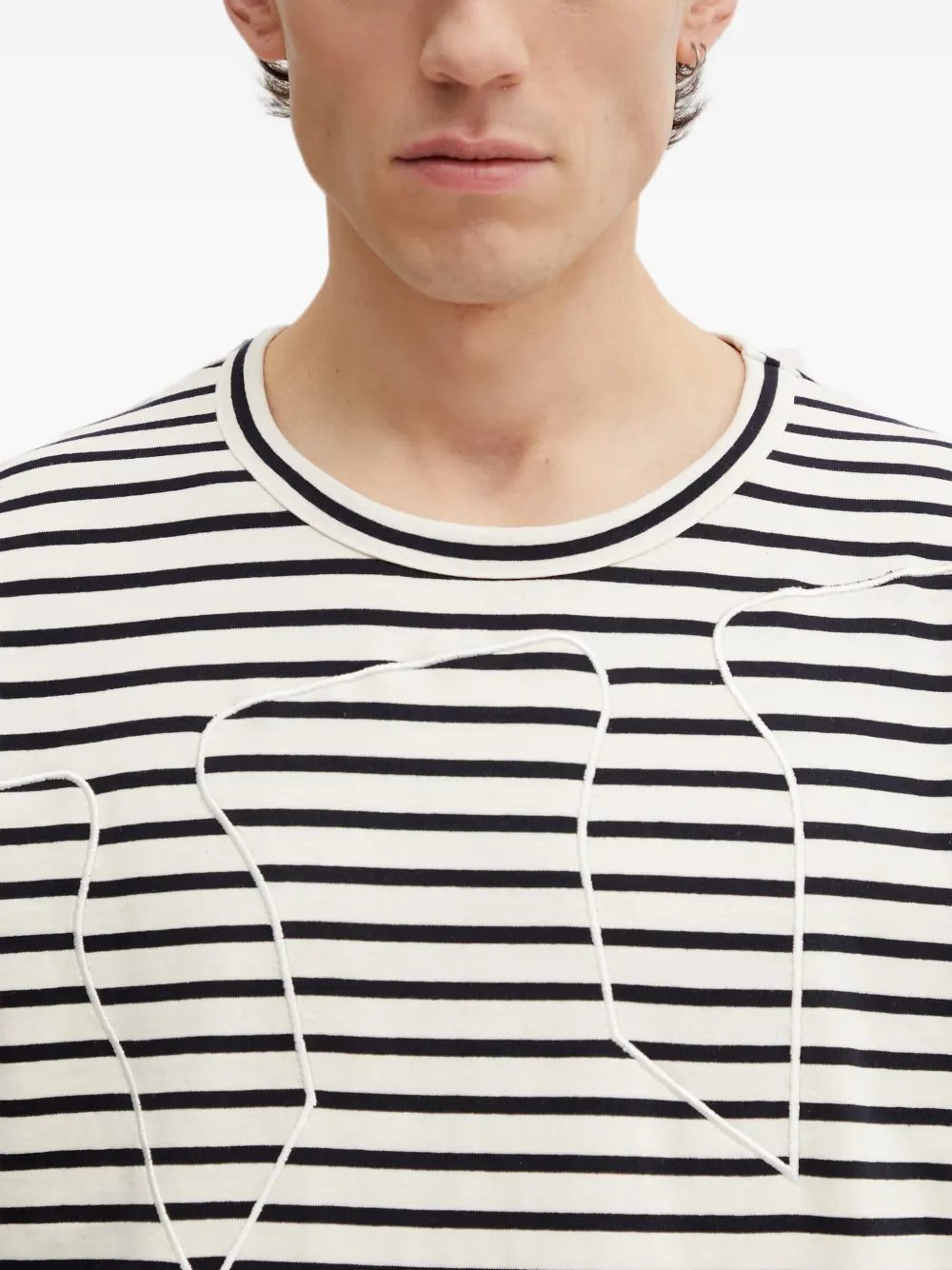 Wales Bonner Crown gestreept T-shirt met lange mouwen Beige