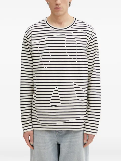 Wales Bonner Crown striped long-sleeve T-shirt