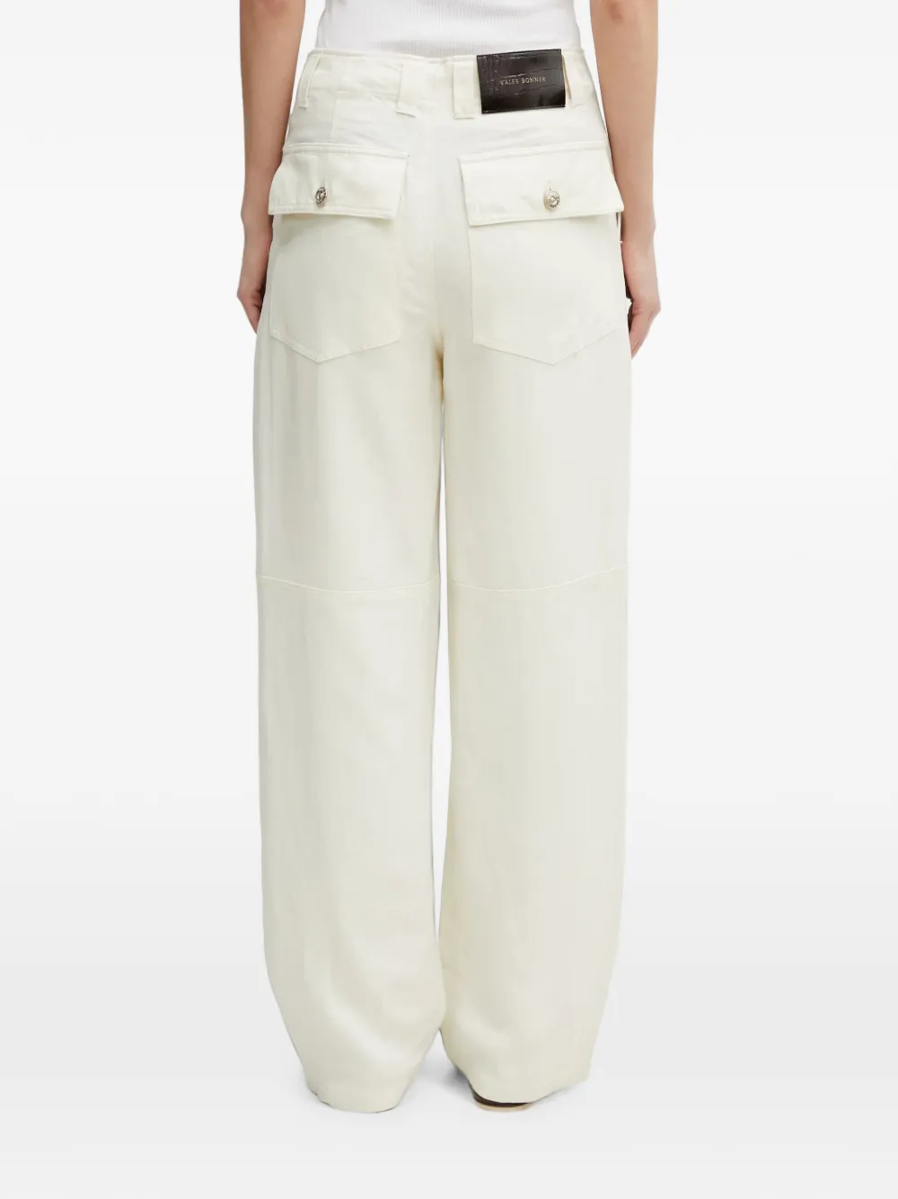 Wales Bonner Hymn broek met klepzak en knopen Beige