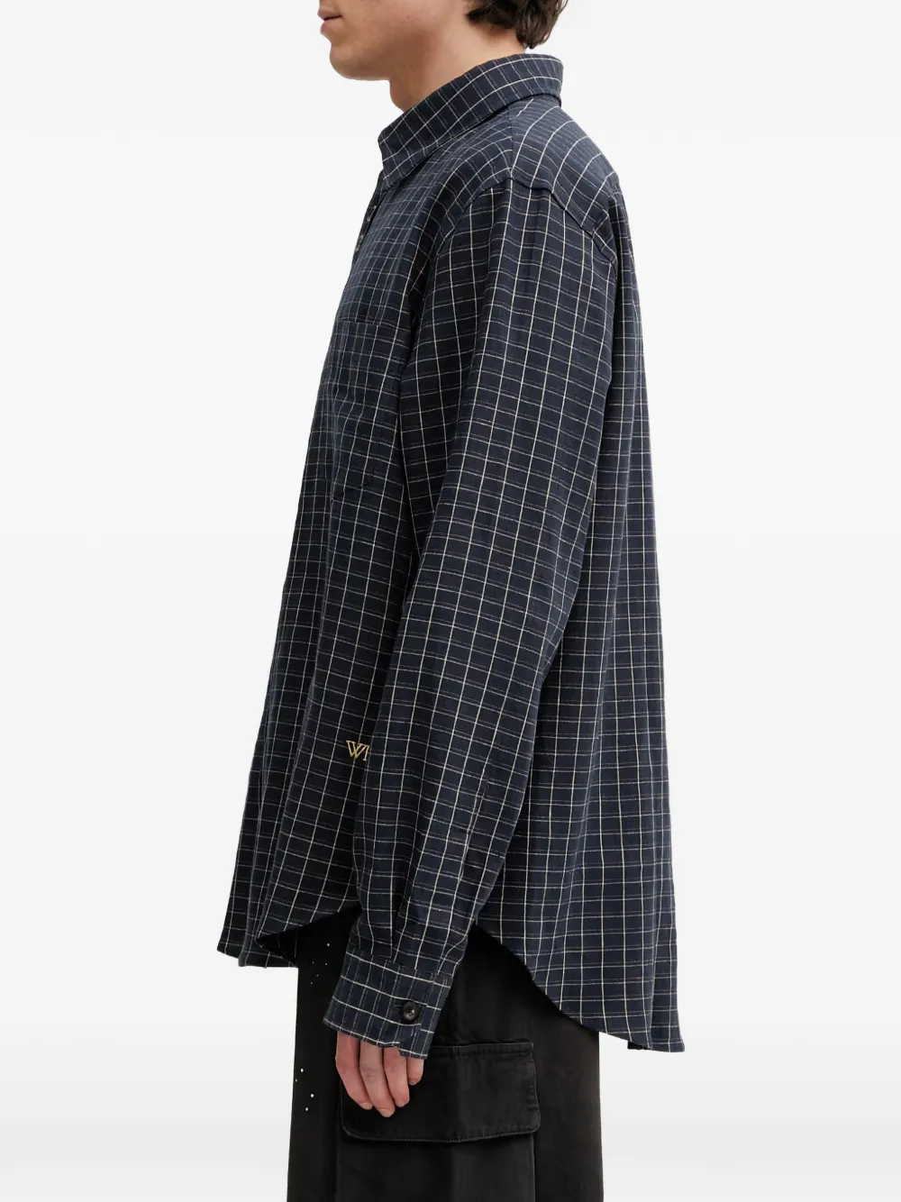 Wales Bonner London geruit overhemd met lange mouwen Blauw