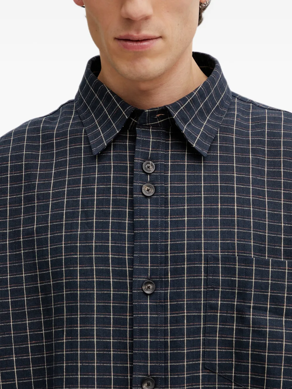 Wales Bonner London geruit overhemd met lange mouwen Blauw
