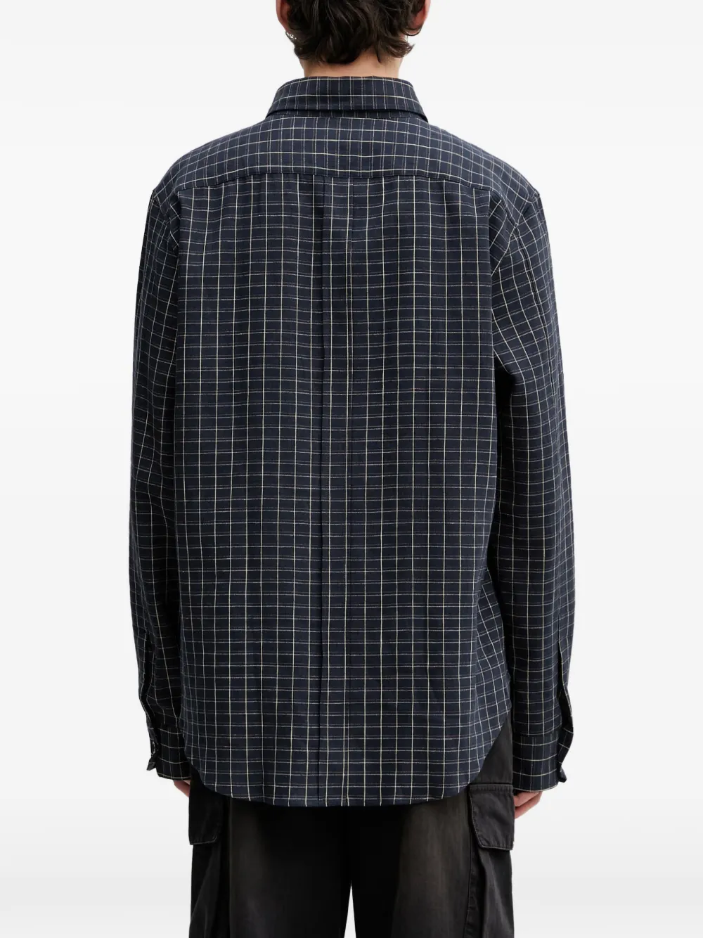 Wales Bonner London geruit overhemd met lange mouwen Blauw