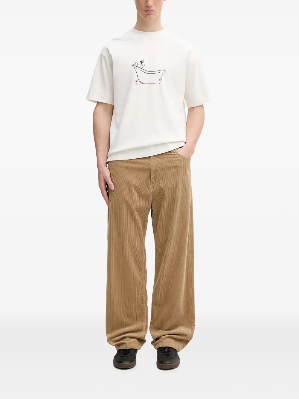 Drôle De Monsieur T-shirt met grafische print Wit