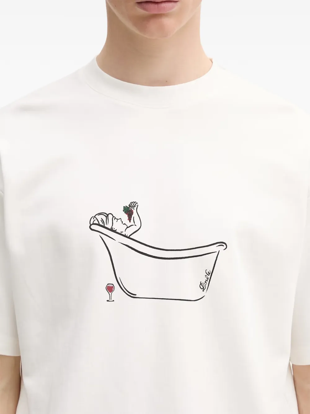 Drôle De Monsieur T-shirt met grafische print Wit