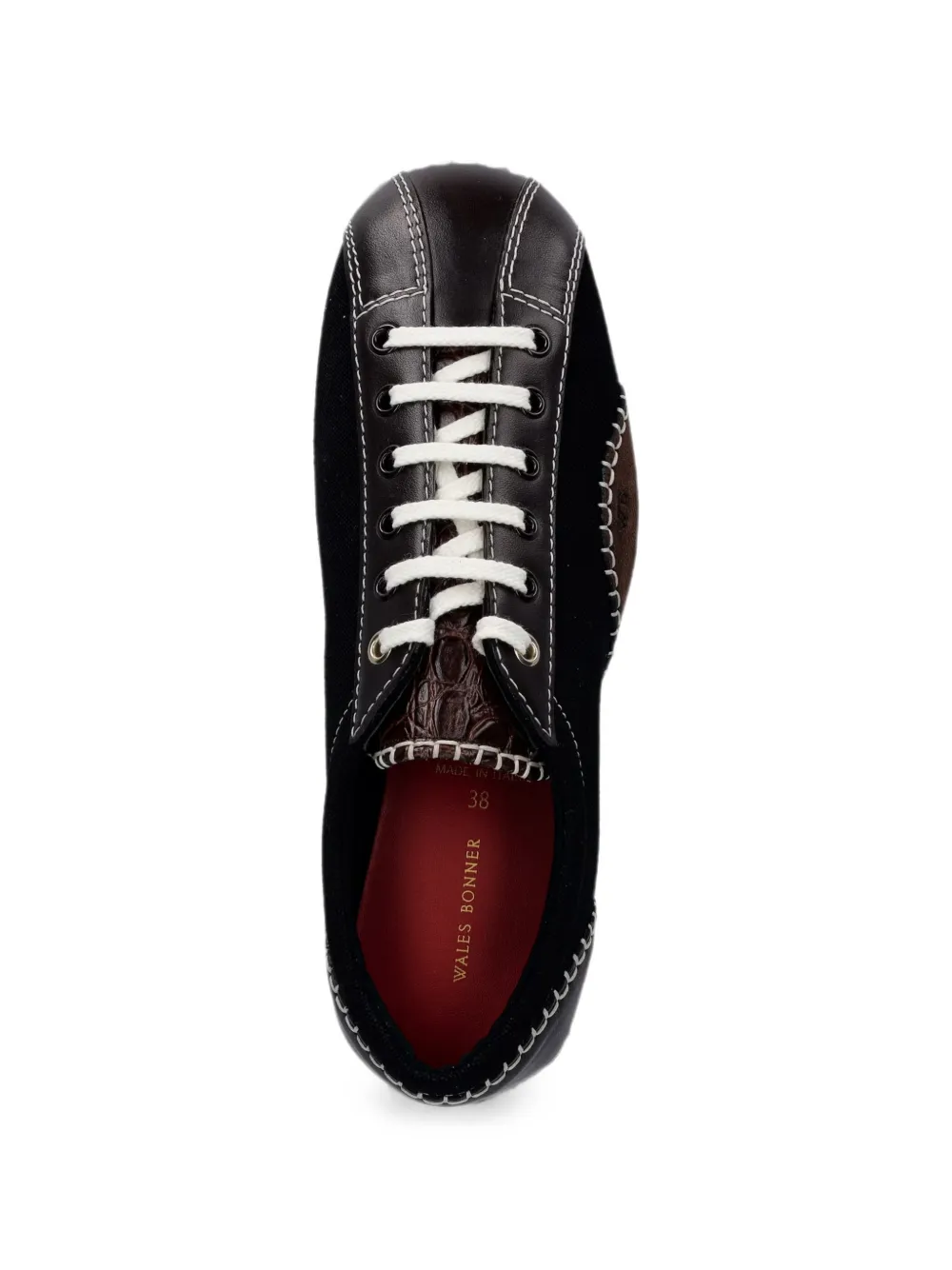 Wales Bonner Paris sneakers met contrasterende stiksels en leren vlakken Zwart