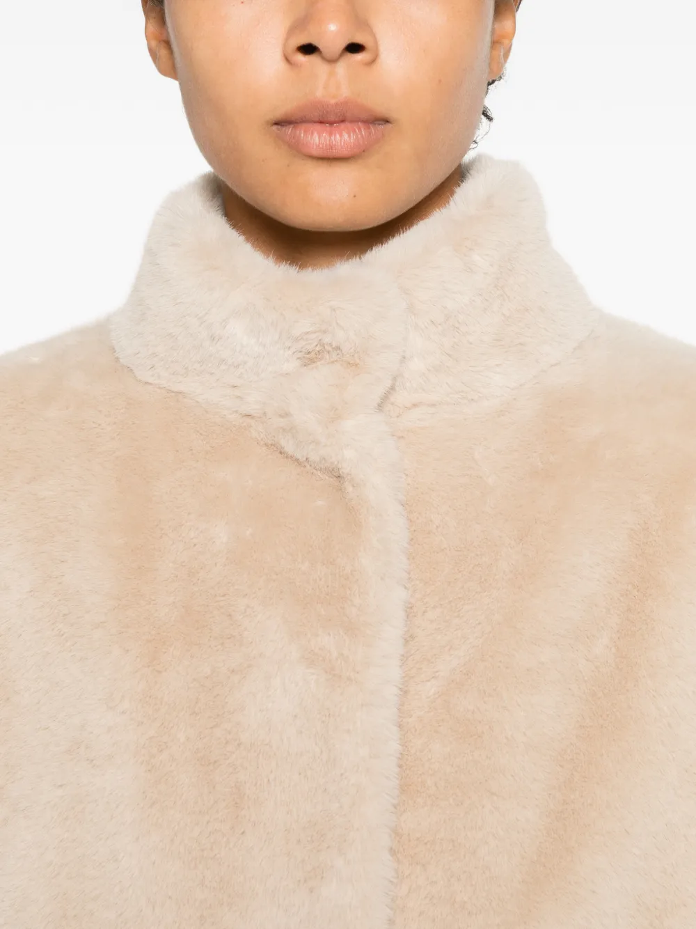 Herno Jack met vlakken van imitatiebont Beige