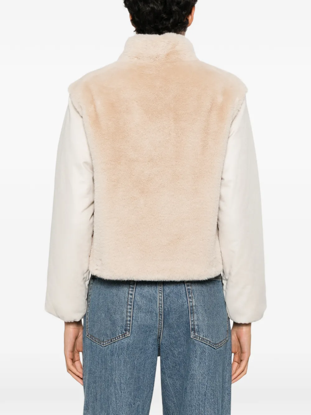 Herno Jack met vlakken van imitatiebont Beige