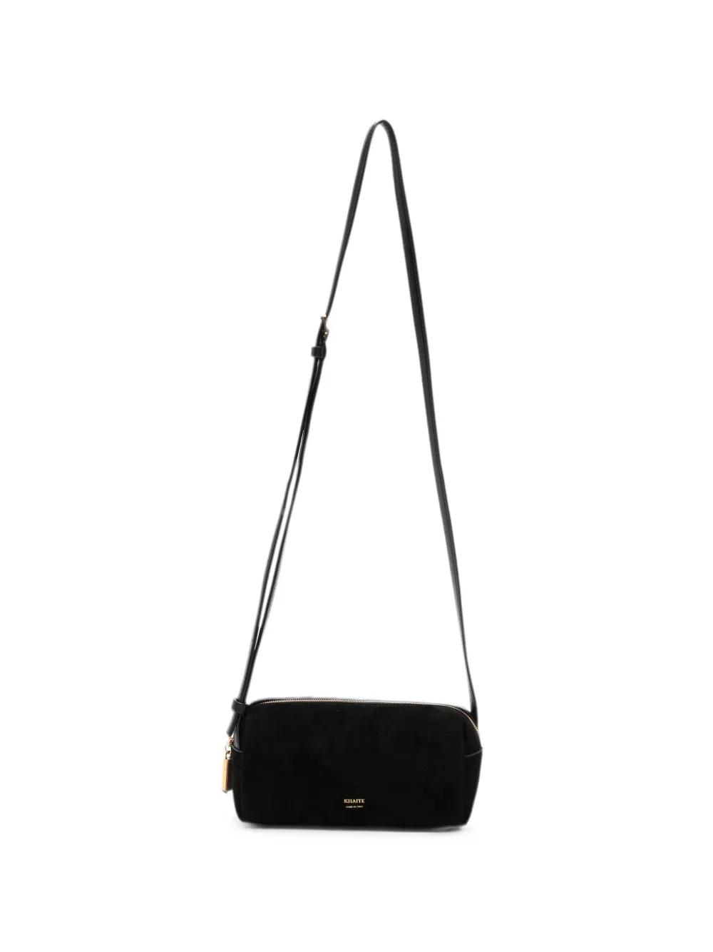 KHAITE mini Kye logo-print cross body bag - Nero