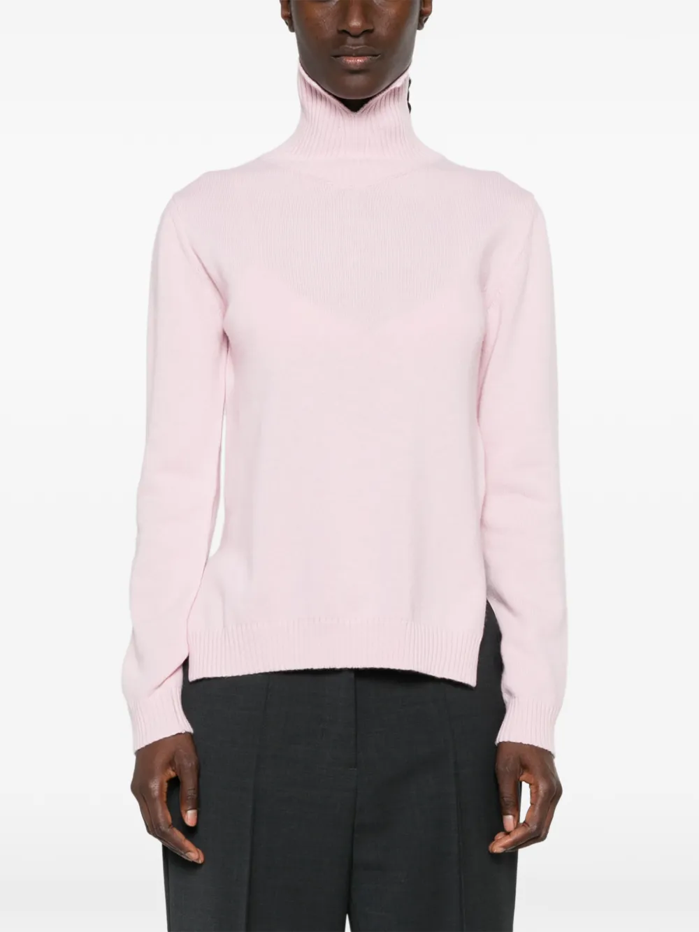 Jil Sander Coltrui met geribbelde zoom Roze