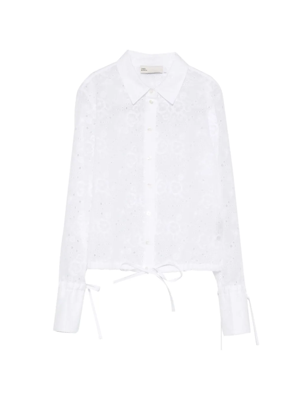 Tory Burch broderie-anglaise floral shirt - Weiß