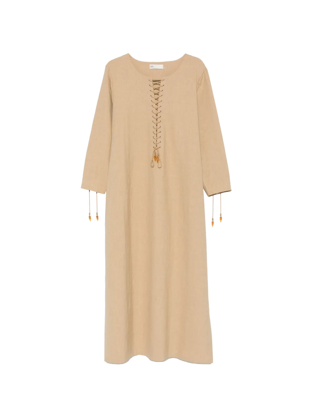Tory Burch lace-up maxi dress - Toni neutri