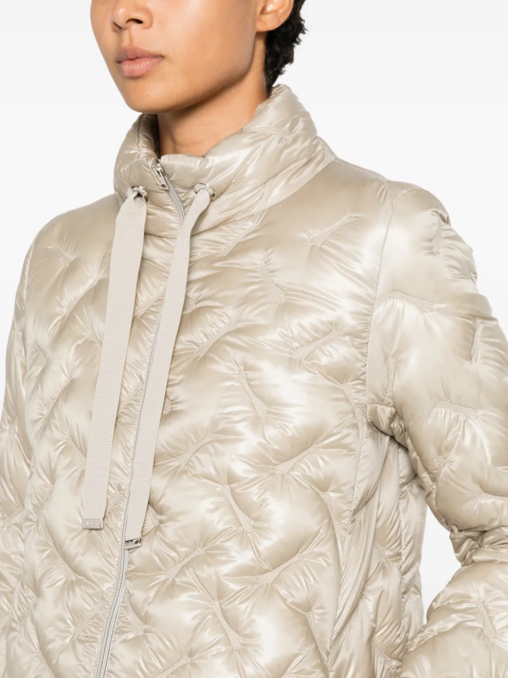 Herno Gewatteerde jas met hoge hals Beige