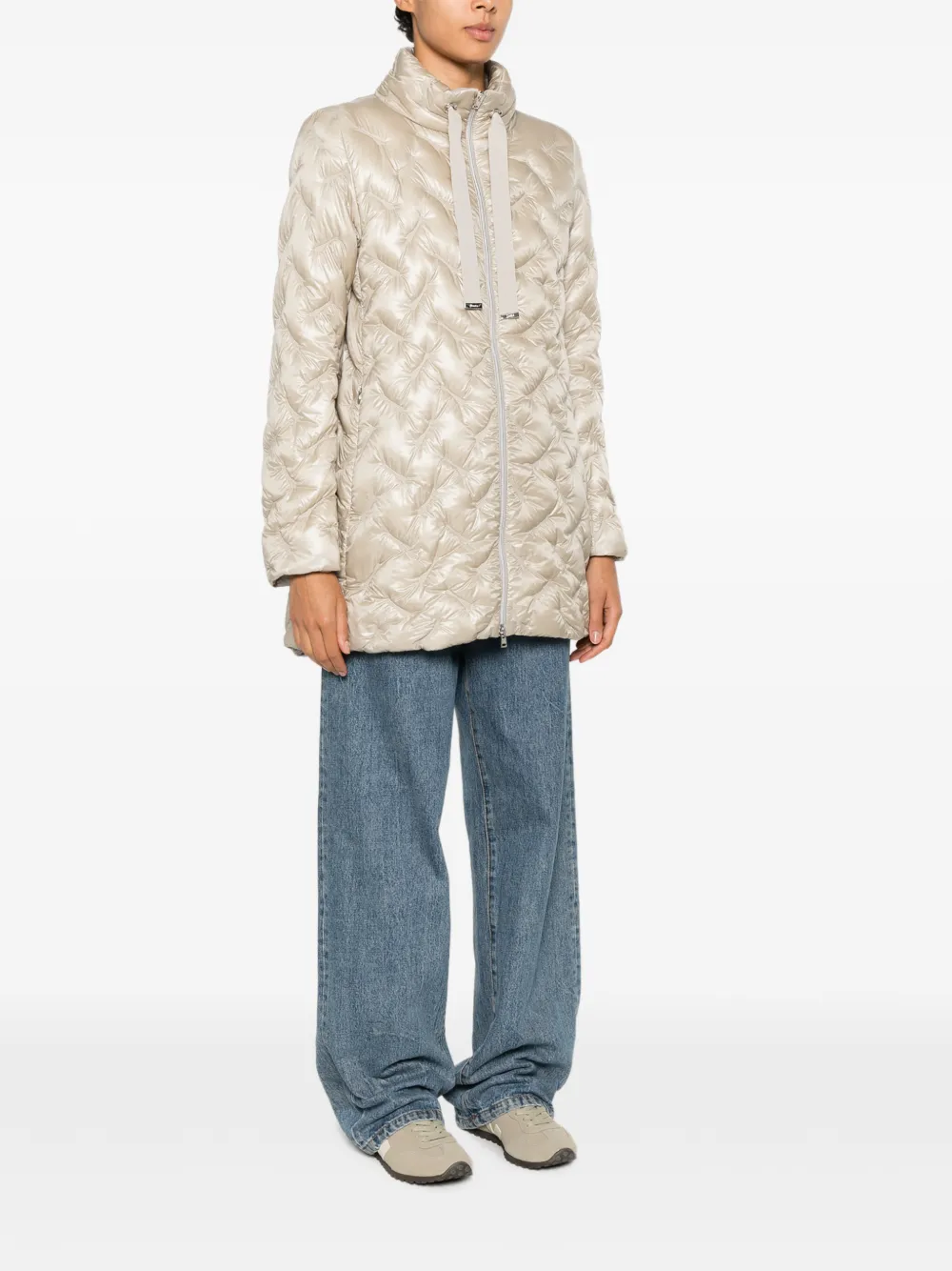 Herno Gewatteerde jas met hoge hals Beige