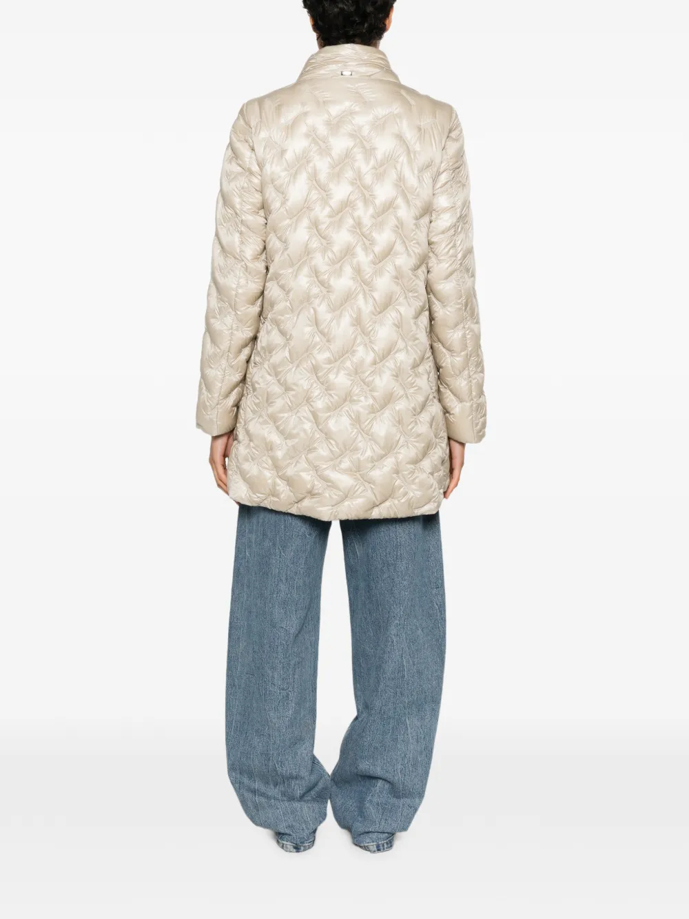 Herno Gewatteerde jas met hoge hals Beige