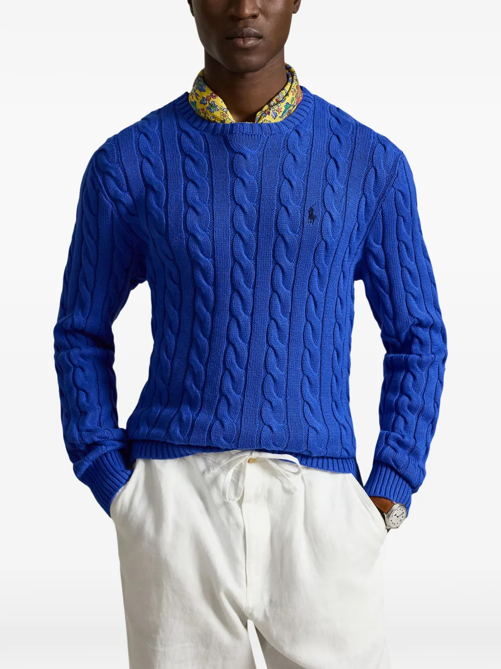Polo Ralph Lauren Kabelgebreide katoenen trui Blauw