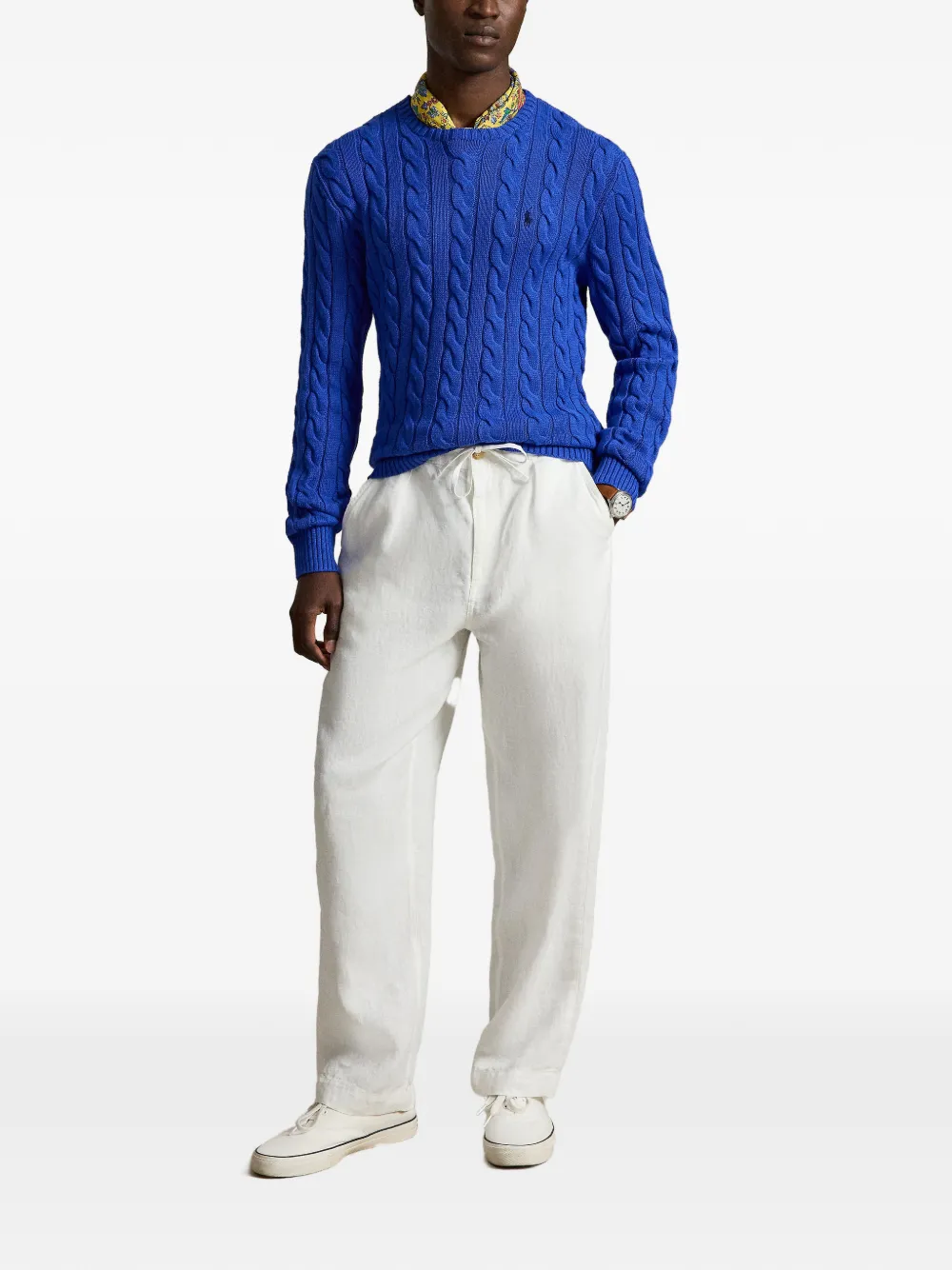 Polo Ralph Lauren Kabelgebreide katoenen trui Blauw