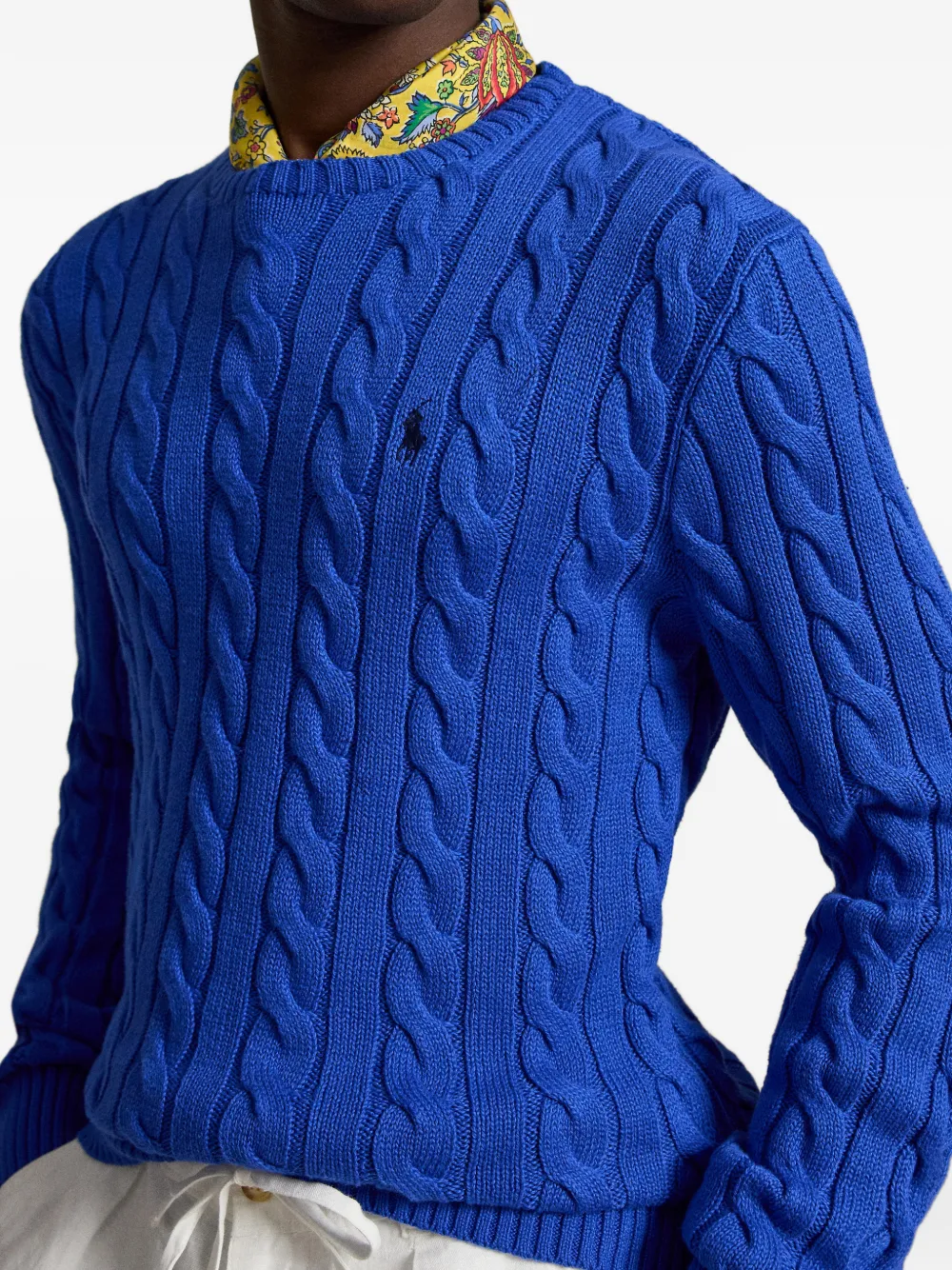 Polo Ralph Lauren Kabelgebreide katoenen trui Blauw