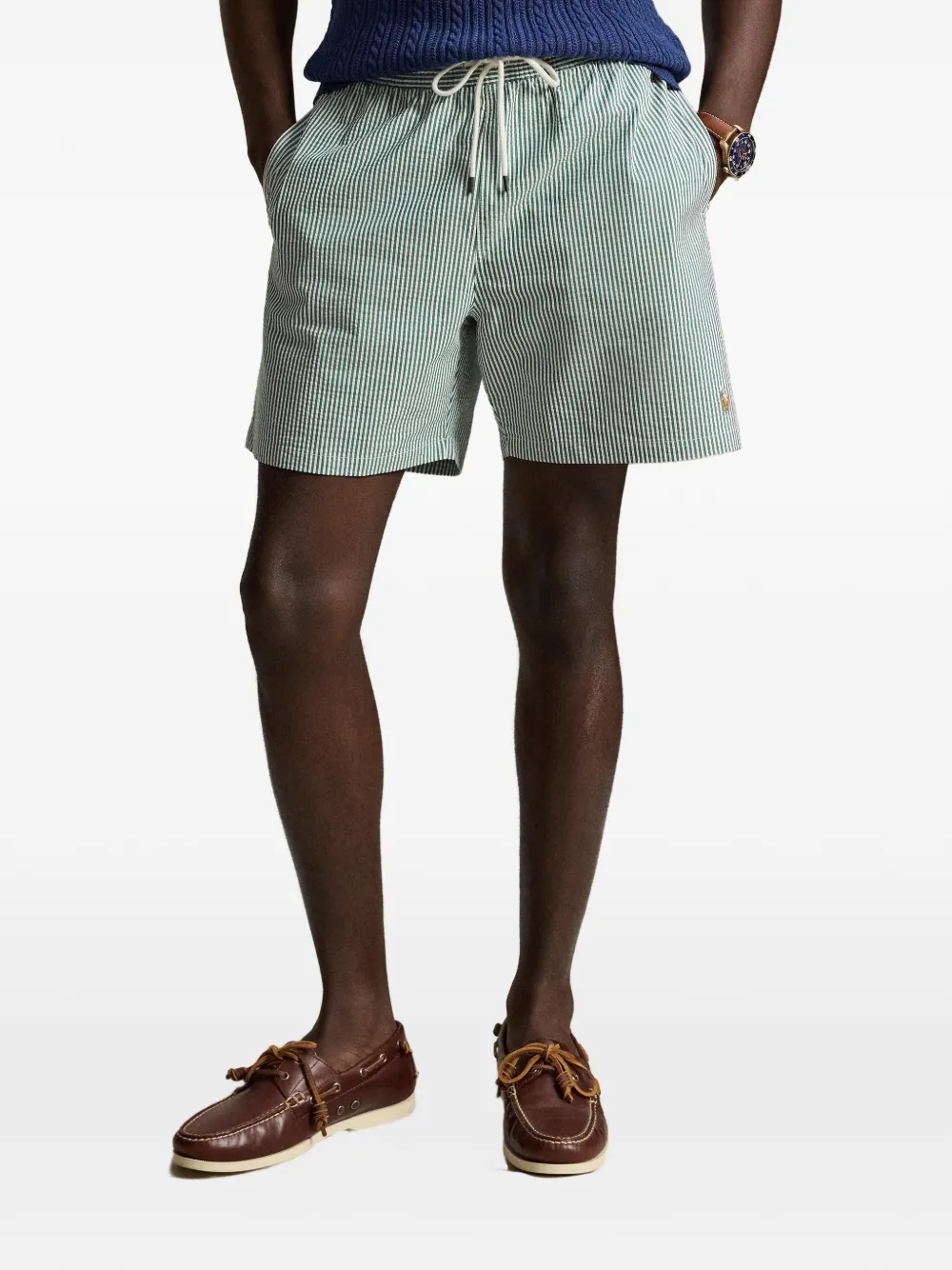 Polo Ralph Lauren Seersucker gestreepte zwembroek Groen