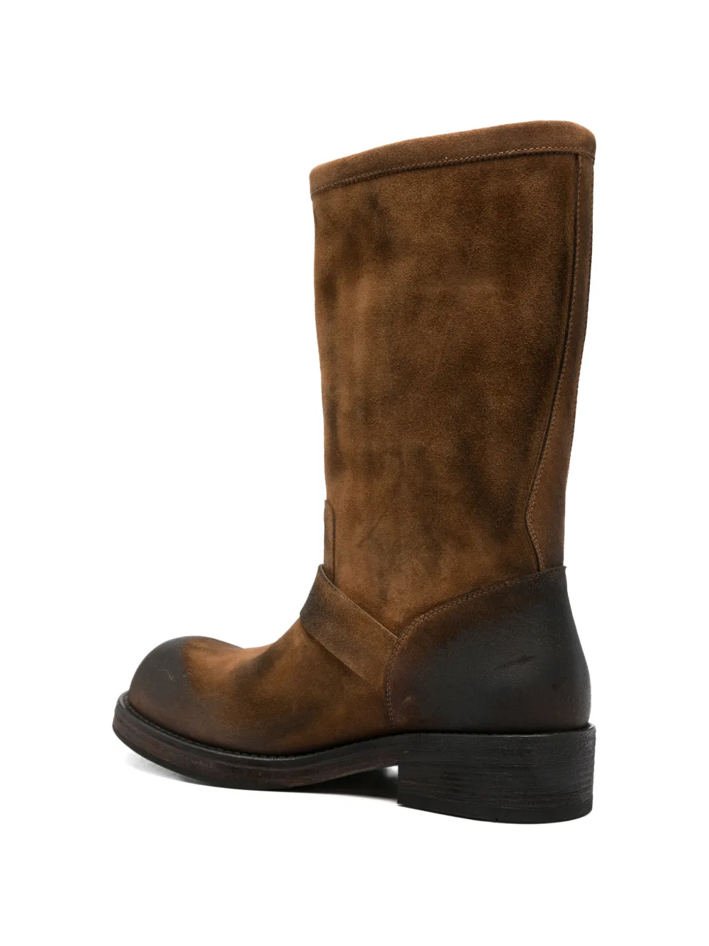 Ann Demeulemeester Sarith Engineer buckle-detail burnished-effect boots Bruin