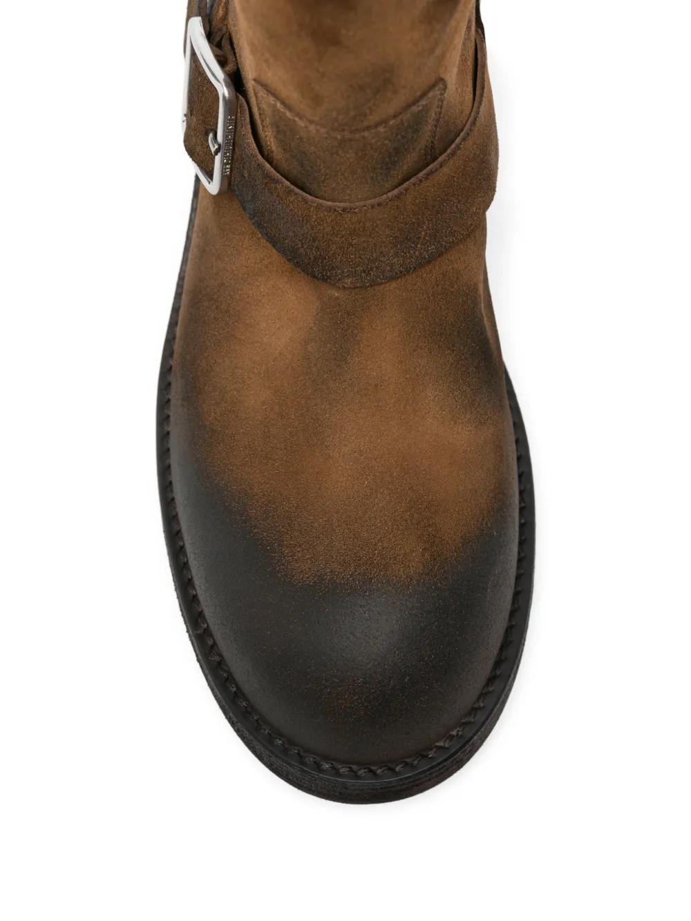 Ann Demeulemeester Sarith Engineer buckle-detail burnished-effect boots Bruin