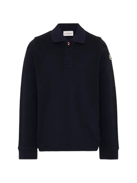 Moncler Enfant logo-patch long-sleeve polo shirt