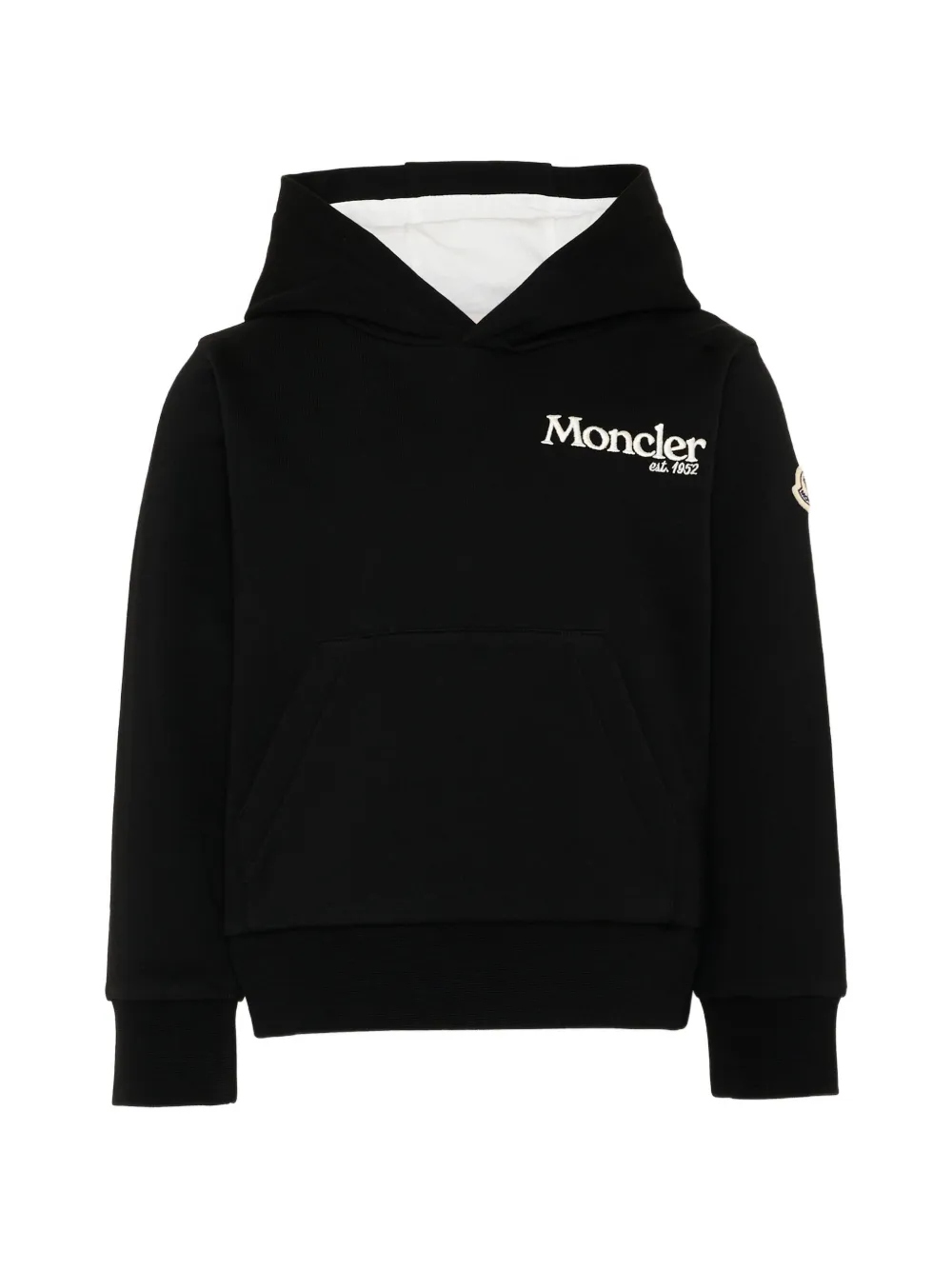Moncler Enfant hoodie à logo brodé - Noir Moncler Enfant hoodie à logo brodé - Noir