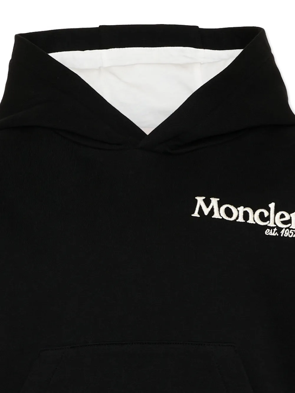 Moncler Enfant Hoodie met geborduurd logo Zwart