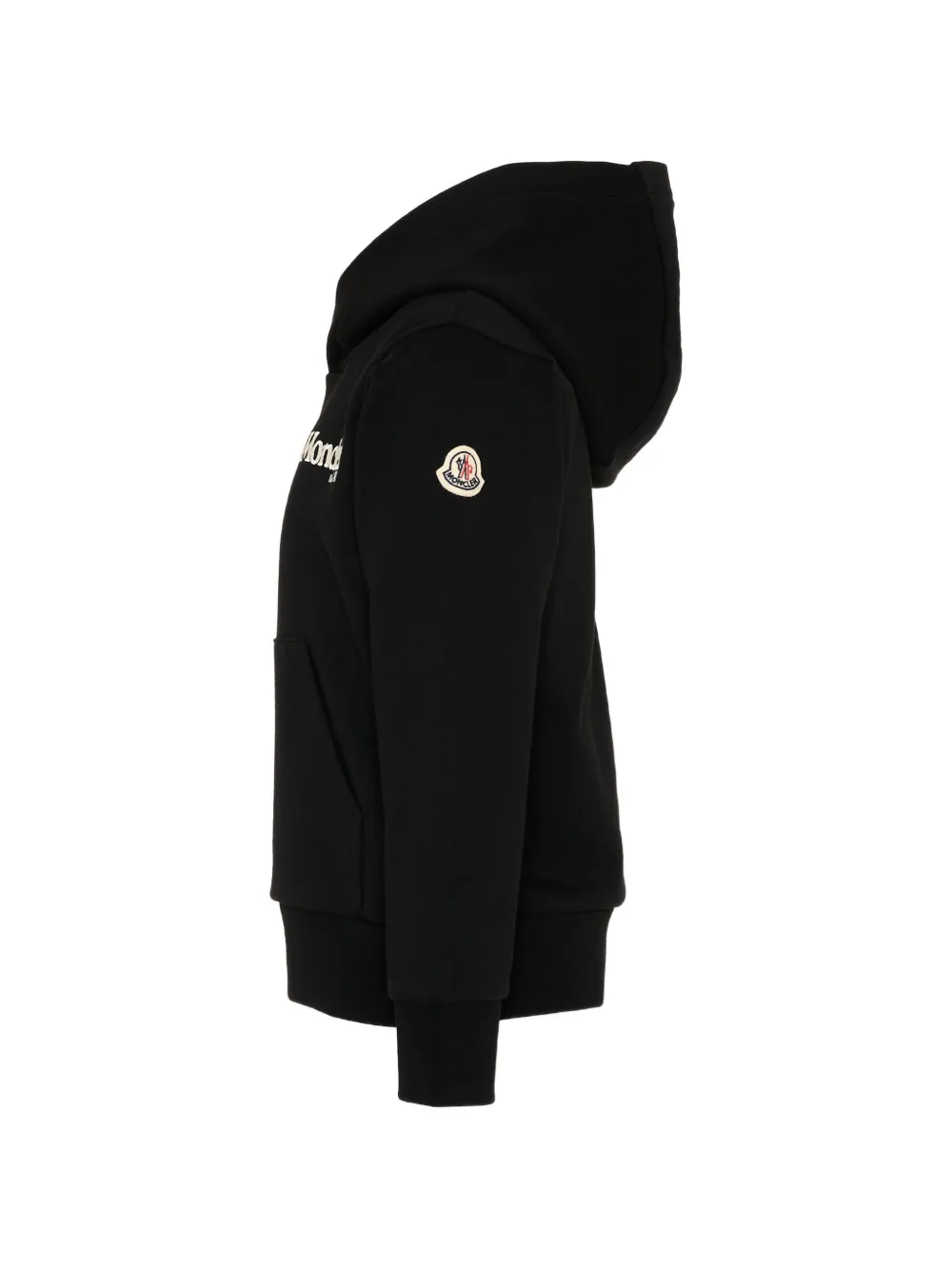 Moncler Enfant Hoodie met geborduurd logo Zwart
