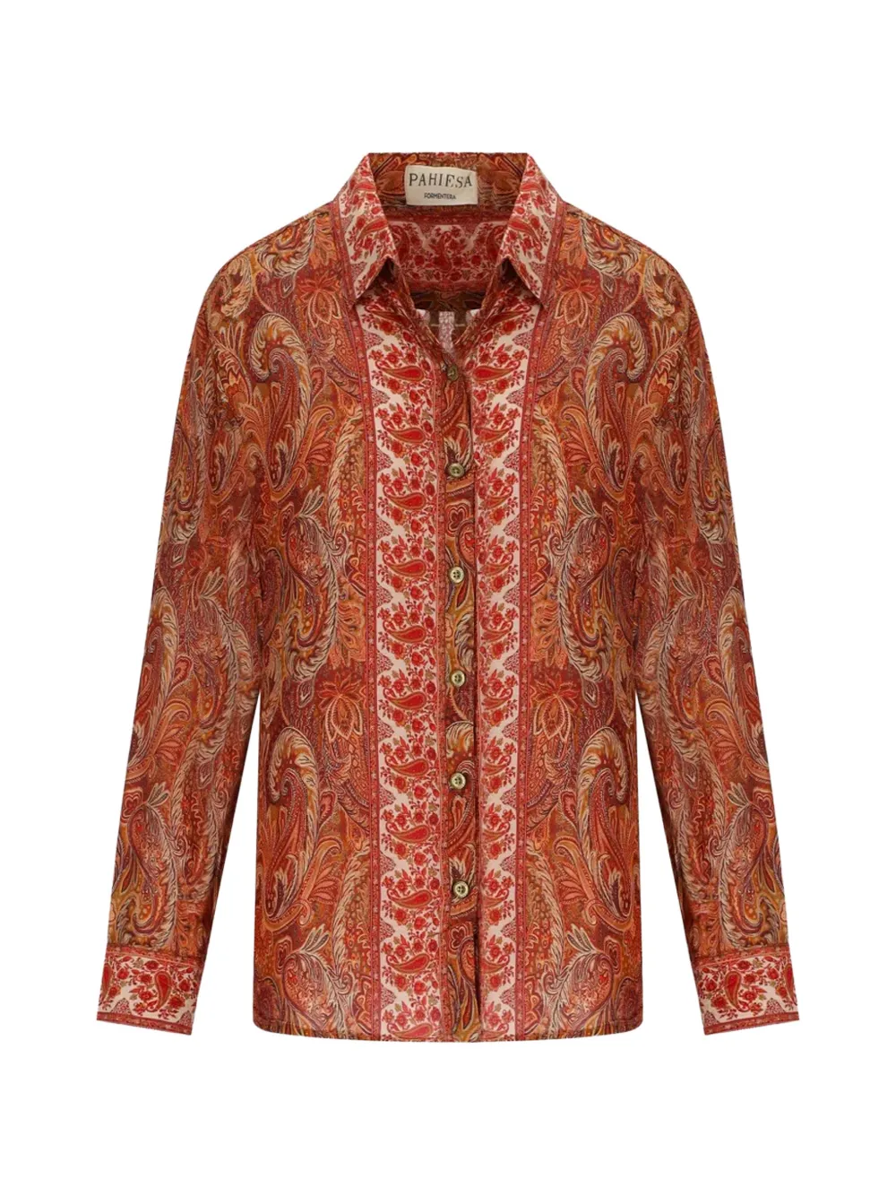PAHIESA FORMENTERA paisley-print long-sleeve shirt - Arancione