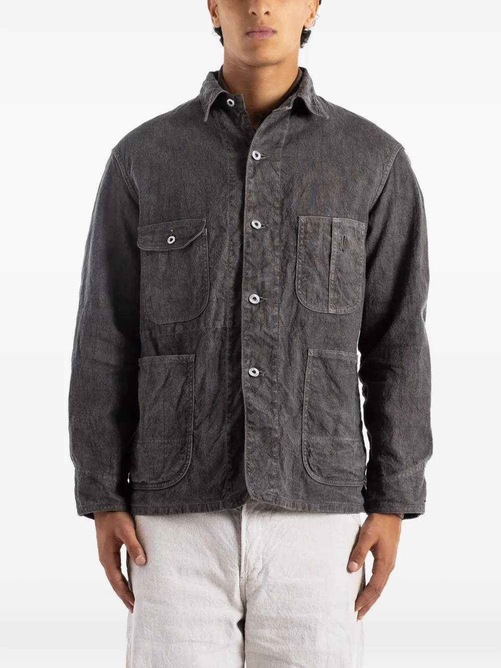 TAIGA TAKAHASHI patch-pocket work jacket - Grigio