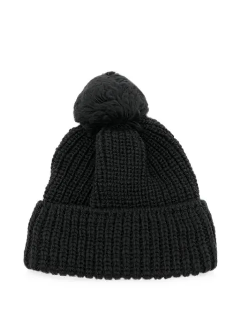 Yohji Yamamoto pom-pom chunky-knit beanie hat