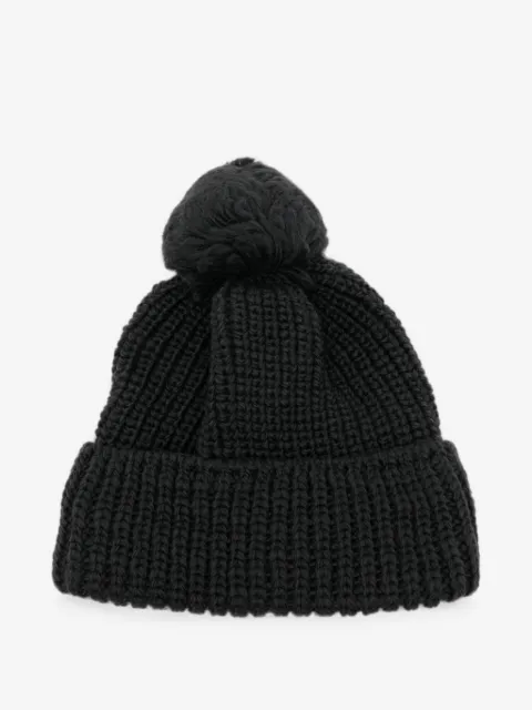 Yohji Yamamoto pom-pom chunky-knit beanie hat