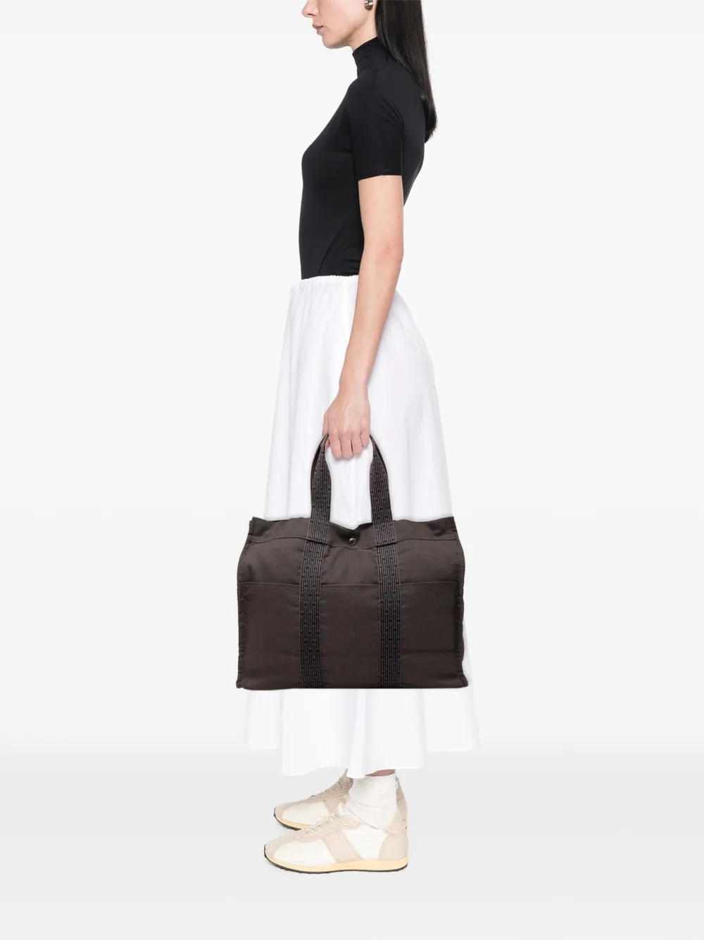 Hermès Pre-owned 1990-2010 Canvas Herline GM Tote Bag in Brown, view 2