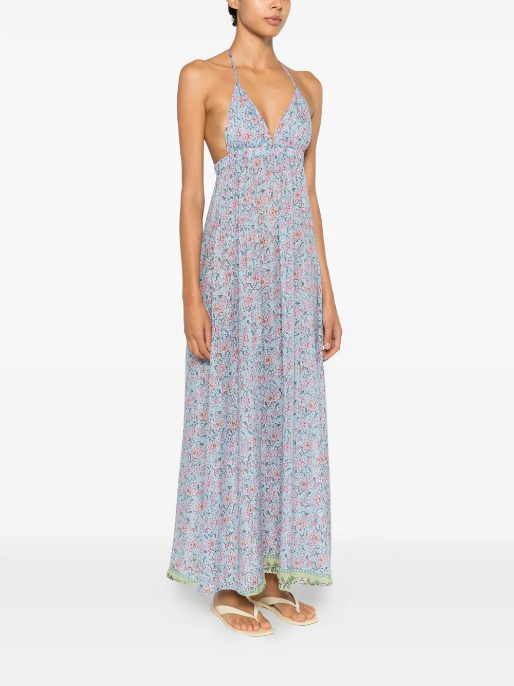 MC2 Saint Barth Zucky maxi-jurk met bloemenprint Blauw