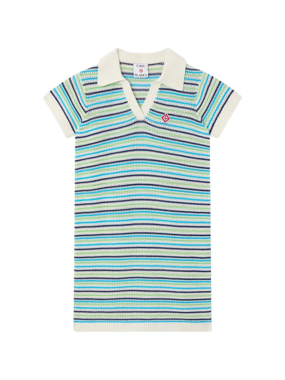 CASABLANCA KIDS robe-chemise en maille pointelle à rayures