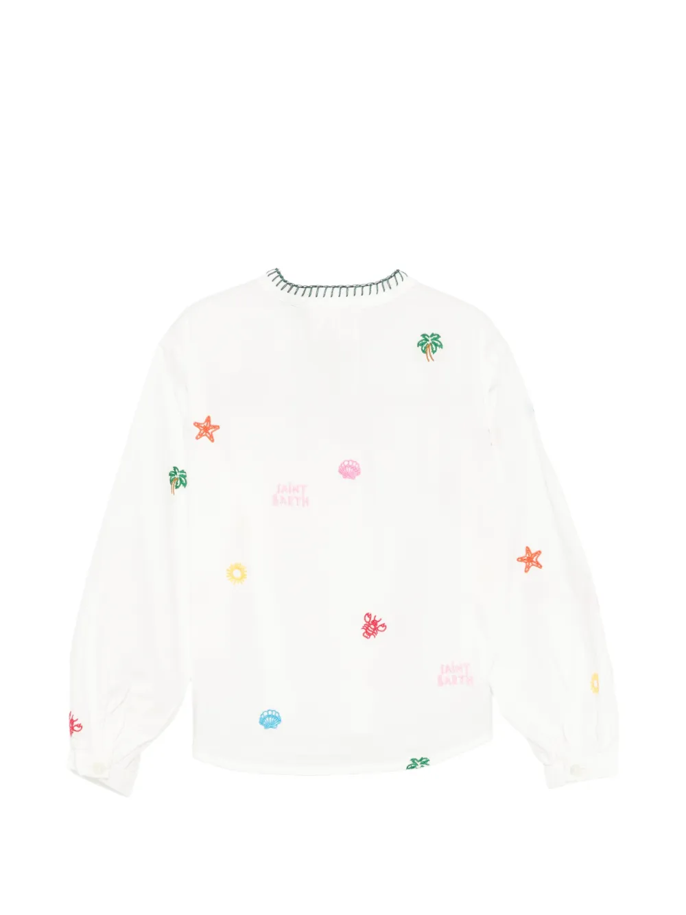  Mc2 Saint Barth Kids Blusa Liona Con Motivo Bordado - Blanco 