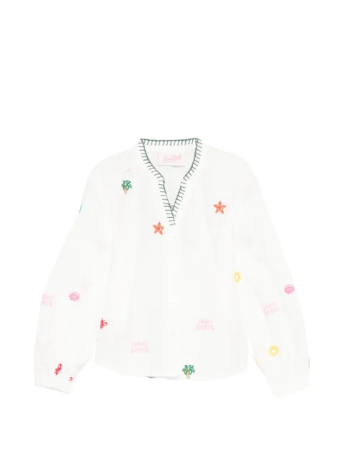 MC2 Saint Barth Kids Liona embroidered-motif V-neck blouse