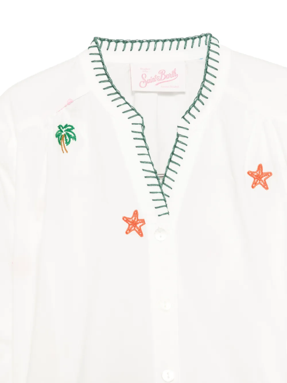  Mc2 Saint Barth Kids Blusa Liona Con Motivo Bordado - Blanco 