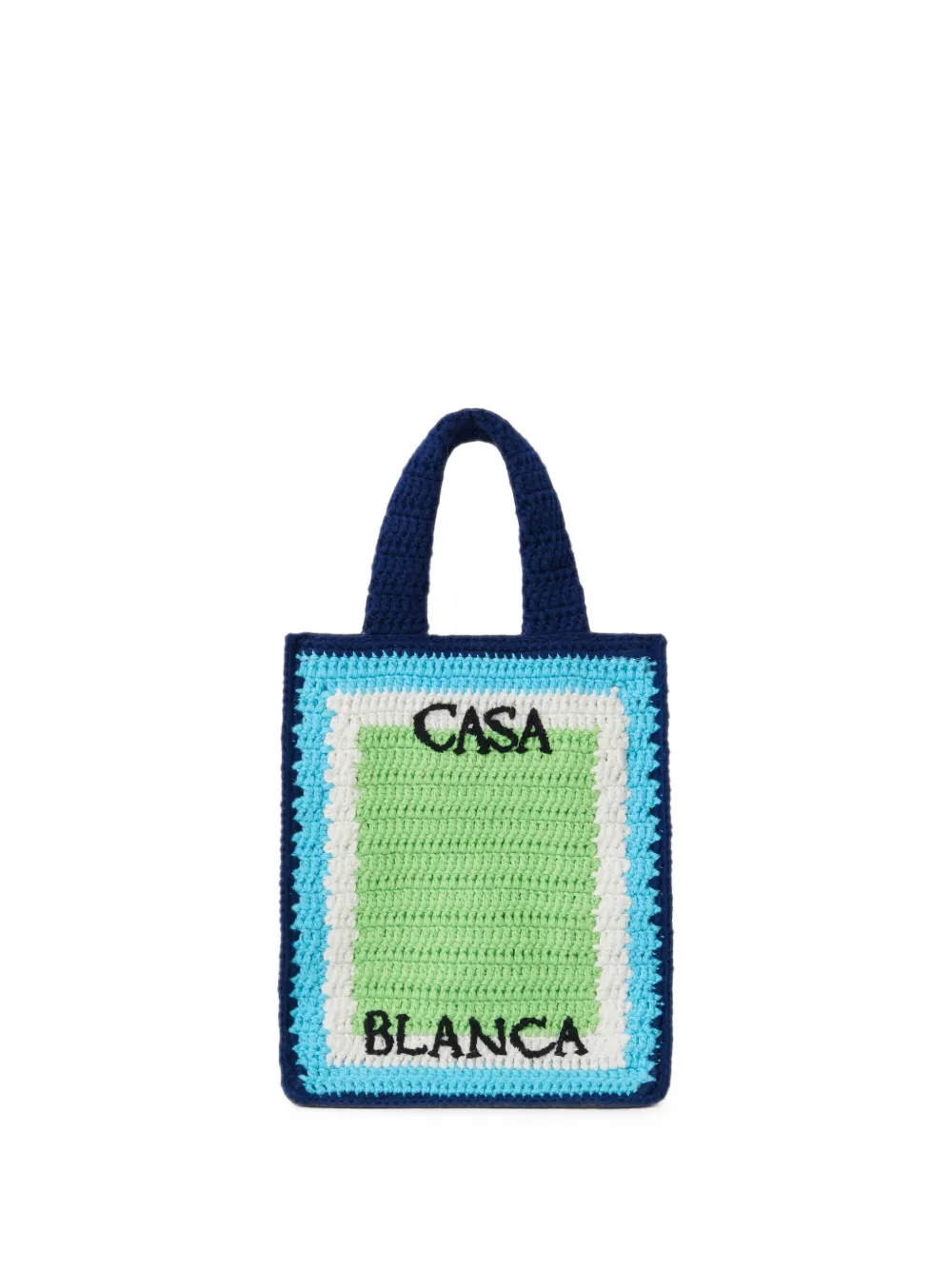 CASABLANCA KIDS crochet logo-embroidered tote bag - Blu