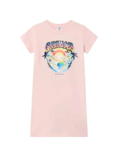 CASABLANCA KIDS logo-print T-shirt dress