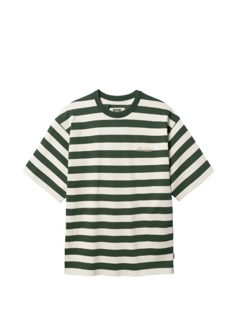 Woodbird Beam striped embroidered-logo T-shirt