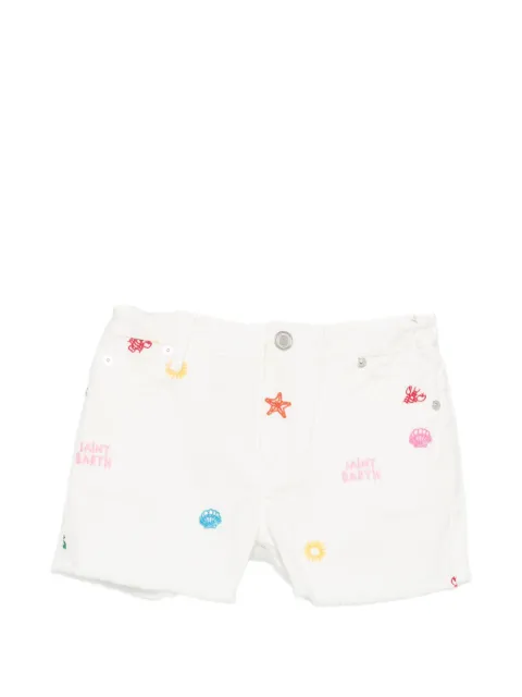 MC2 Saint Barth Kids Kiko embroidered frayed shorts