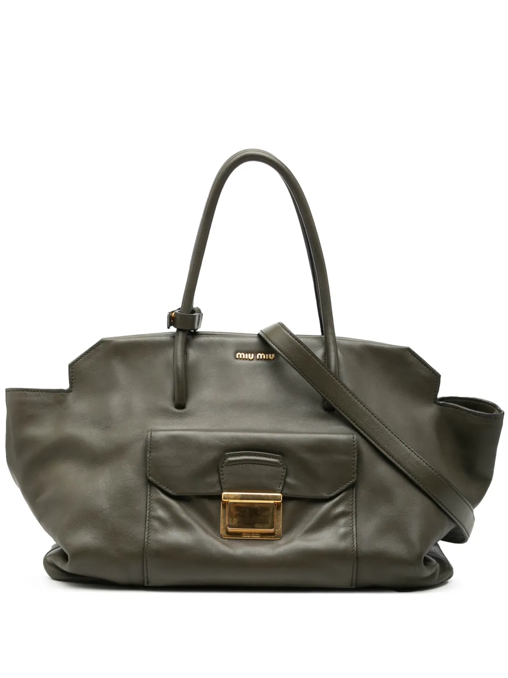 Miu Miu Pre-Owned 2010-2026 Vitello Soft Front Pocket satchel - Green