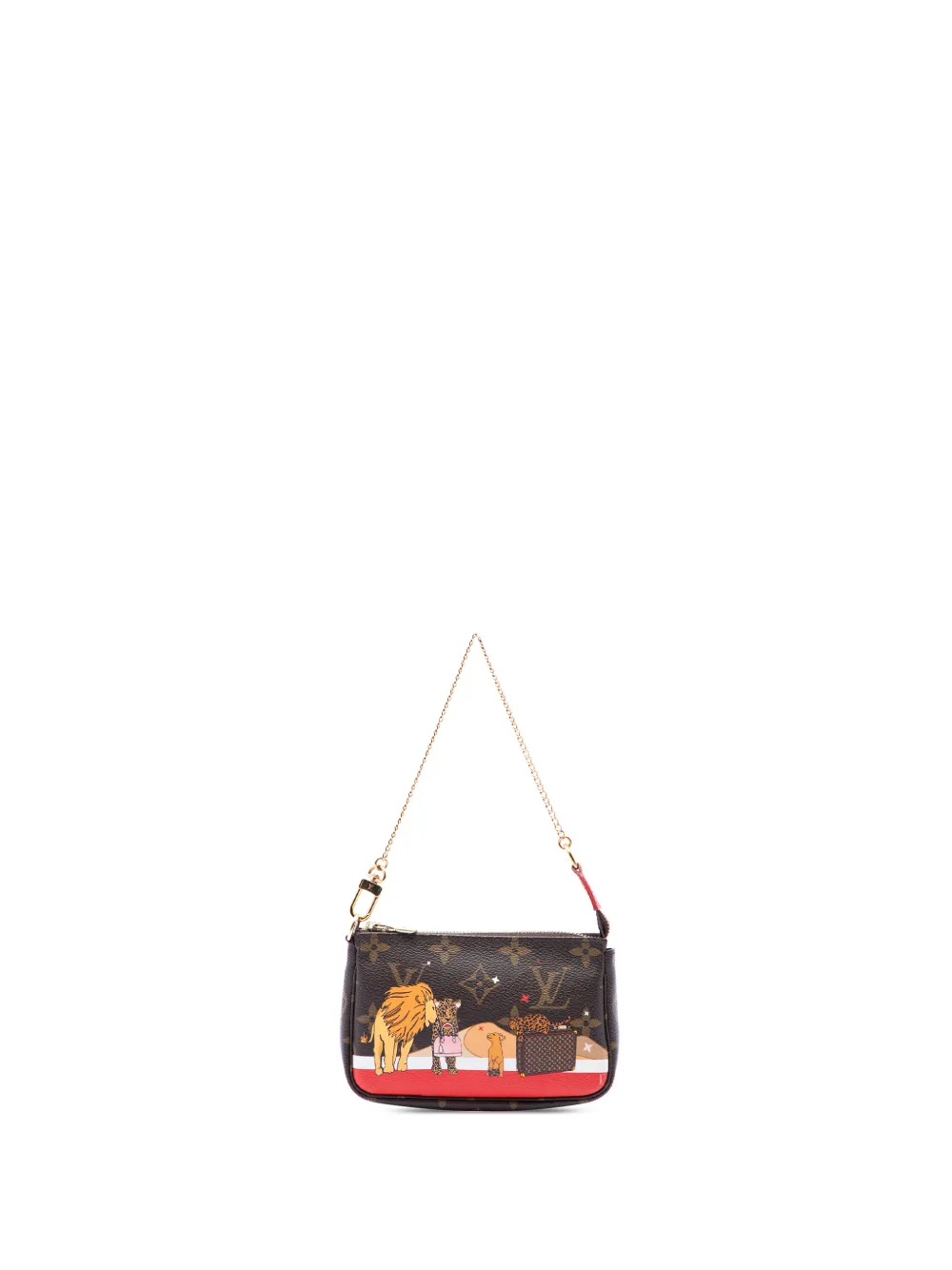 Louis Vuitton Pre-Owned 2018 Monogram Cats Christmas Animation Mini Pochette Accessories shoulder bag - Marrone