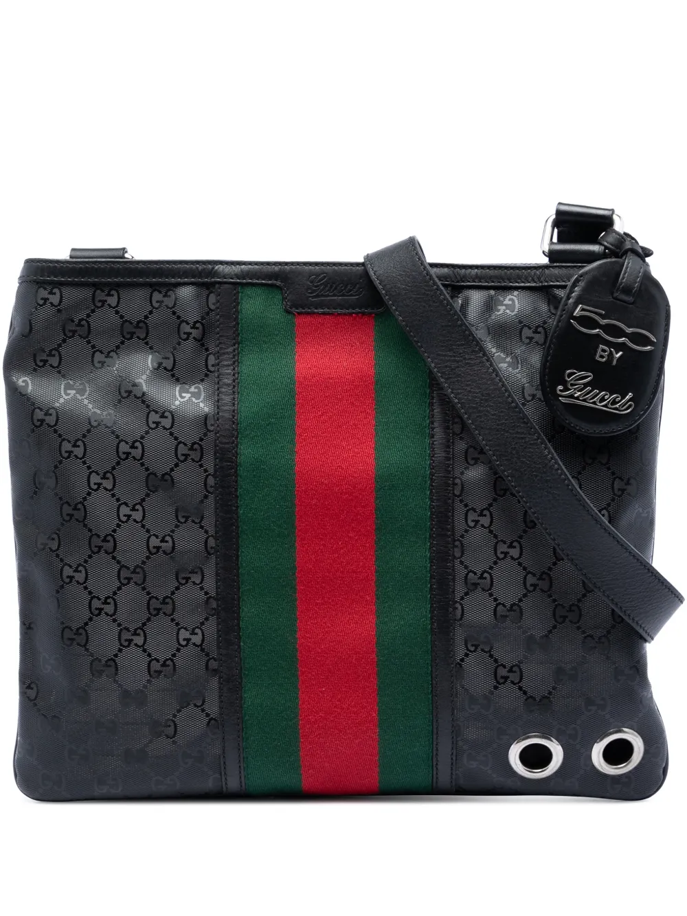 Gucci Pre-Owned 2016-2026 Fiat 500 Medium GG Imprime Web Messenger Bag crossbody bag - Nero