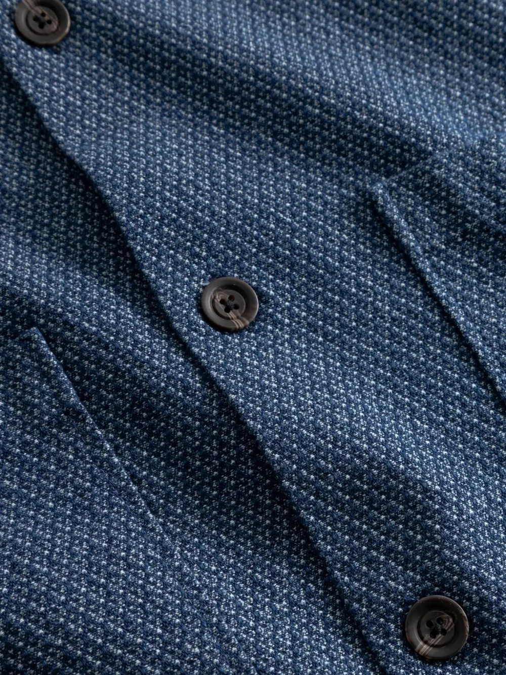 Woodbird Blade Needle shirtjack met opgestikte zakken Blauw