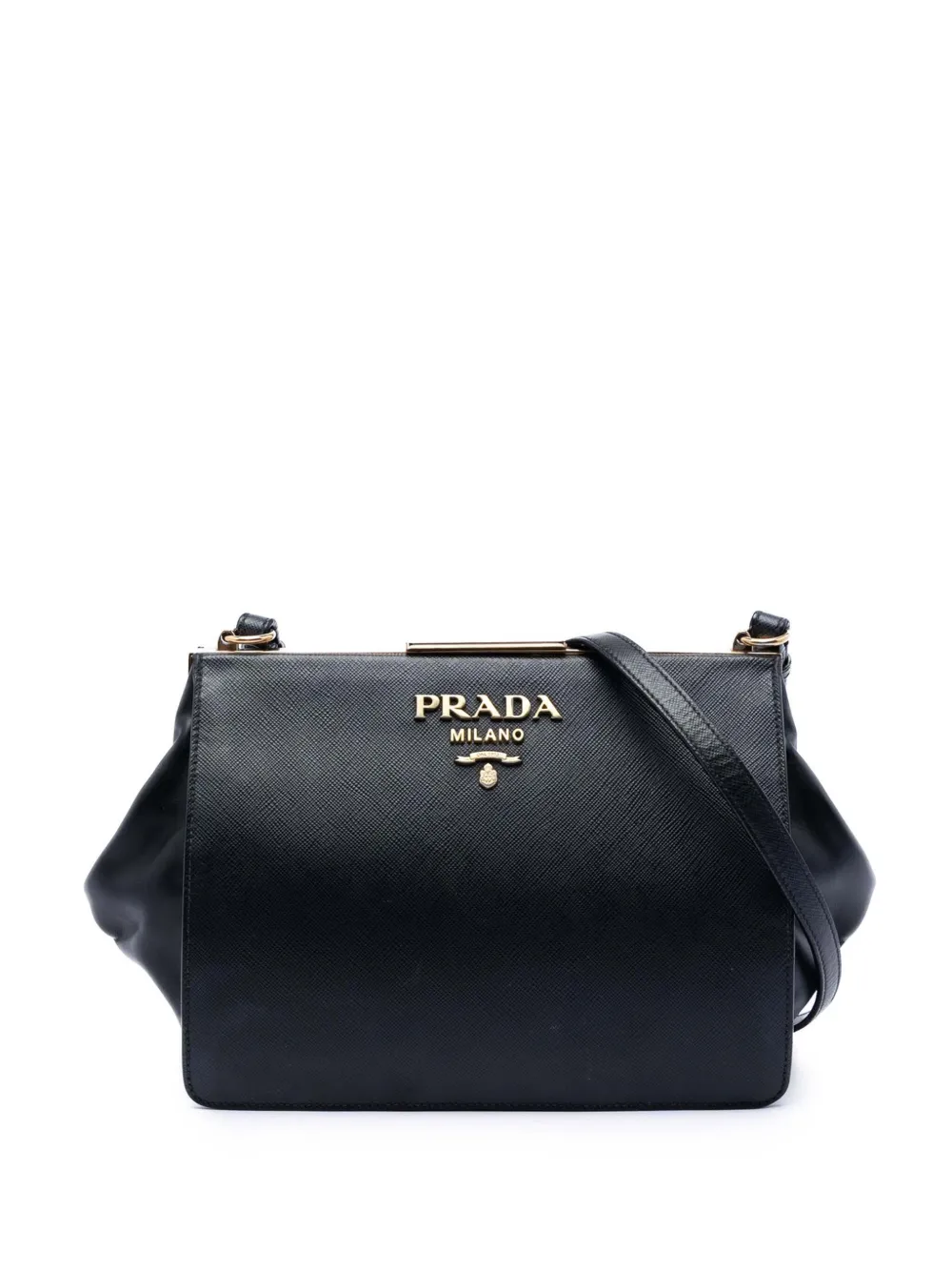 Prada Pre-Owned 2010-2026 Saffiano and City Calf Light Frame crossbody bag - Nero