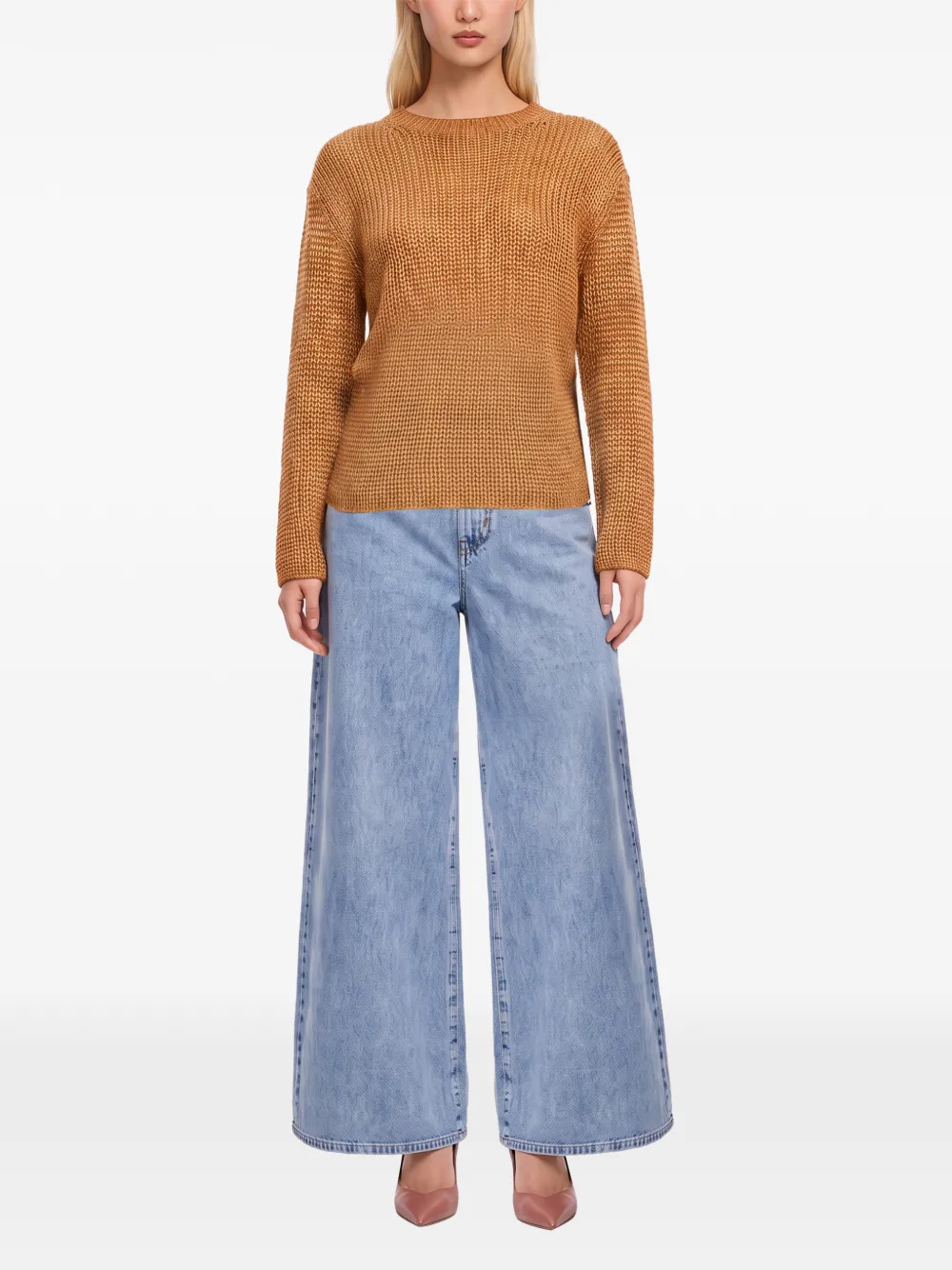 Forte chunky-knit long-sleeve sweater Bruin