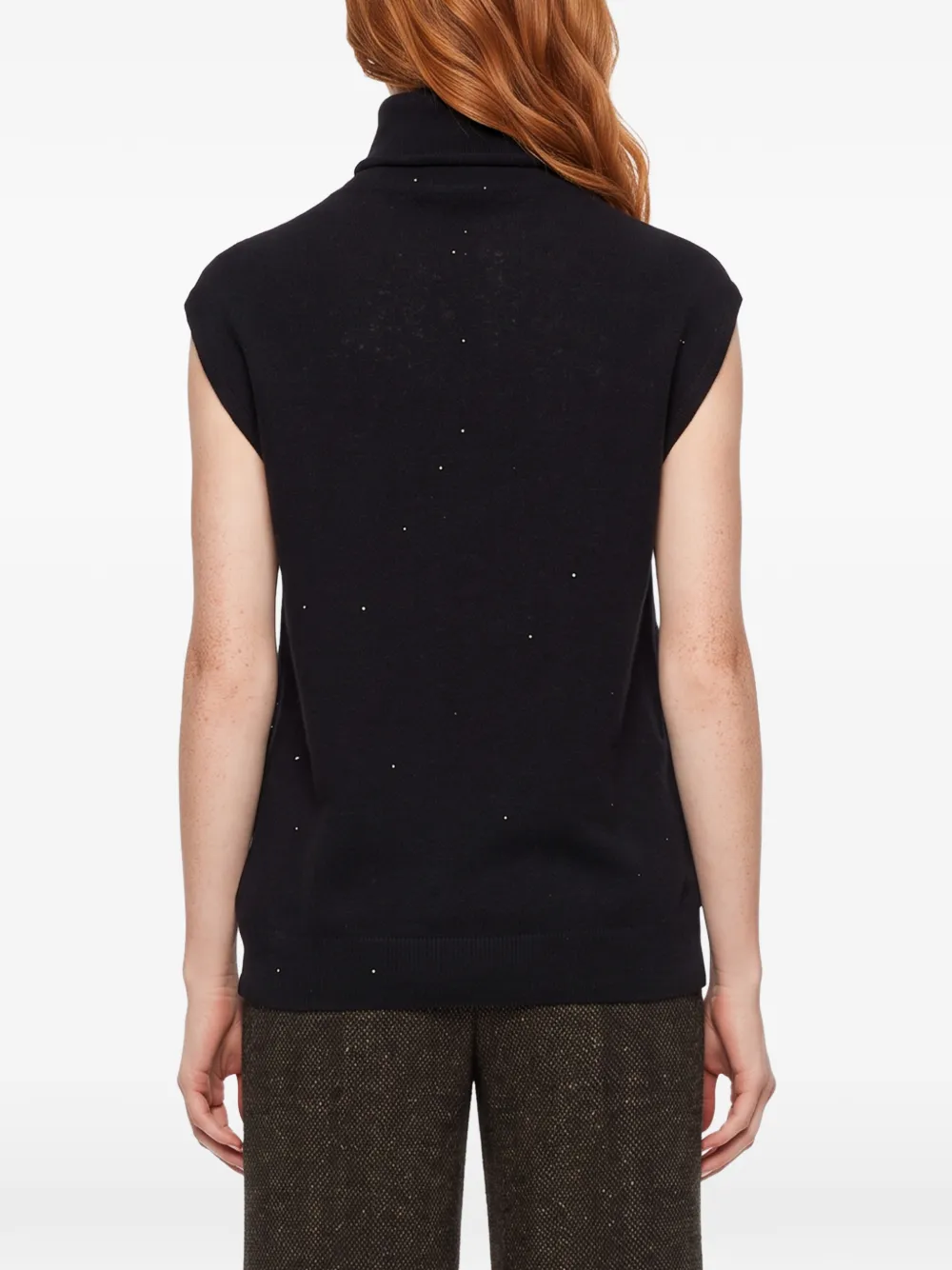Antonelli crystal-embellished roll-neck sweater Zwart